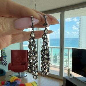 Alexis Bittar Elegant Silver Drop Earrings